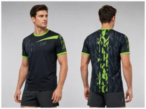 Herren-Funktionsshirt LFN 79 in Schwarz-Neongrün – Vorder- und Rückansicht
